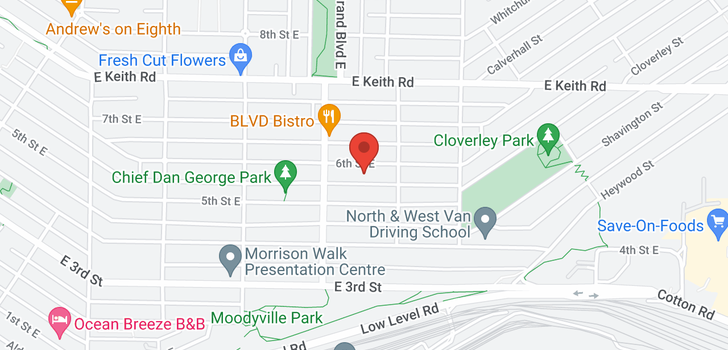 map of 733 E 6TH STREET